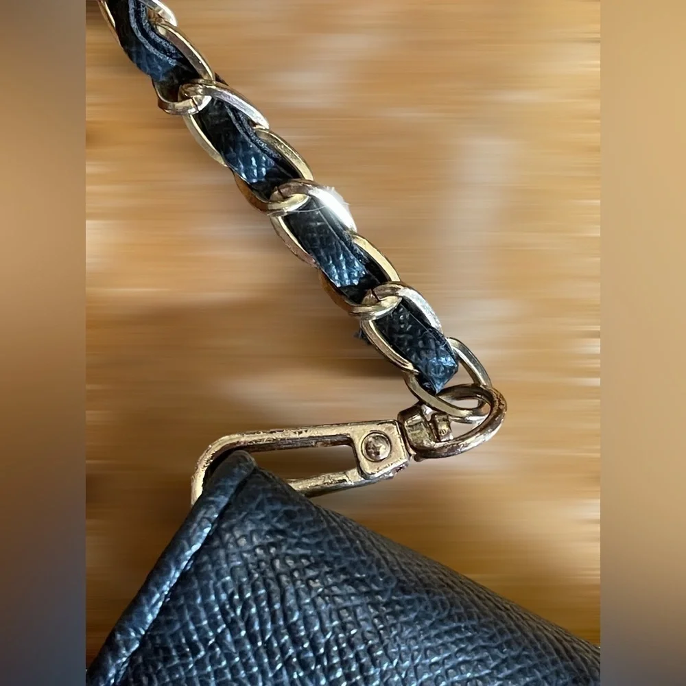 Bebe Los Angeles Women's Capri Monogram Flap Crossbody Bag • Black & Gray • EUC